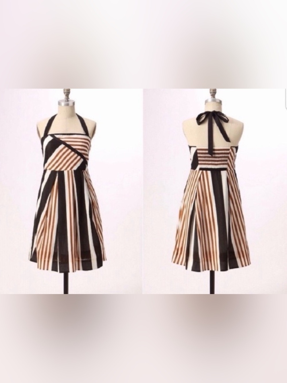 Anthropologie Moulinette Soeurs "Edges // Angles" Striped Halter Dress